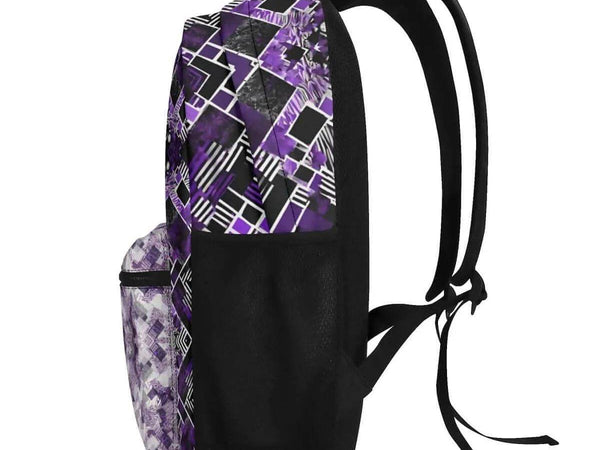 Purple Geometric Backpack | Modern Gamer School Bag - Iron Phoenix GHG