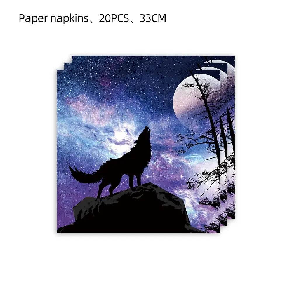 Wolf-Themed Partyware Set - Eco Gamer Party Gear - Iron Phoenix GHG