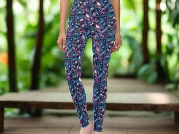 Planetary Print Leggings | Cosmic Yoga and Gaming Tights - Iron Phoenix GHG