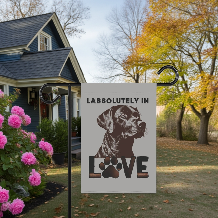 "LabsolUTELY in LOVE" Garden Banner - Labrador Retriever Dog Banner