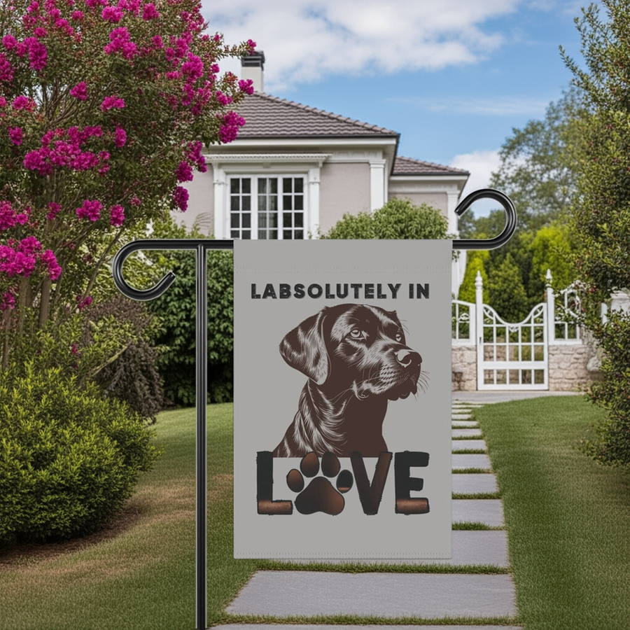 "LabsolUTELY in LOVE" Garden Banner - Labrador Retriever Dog Banner