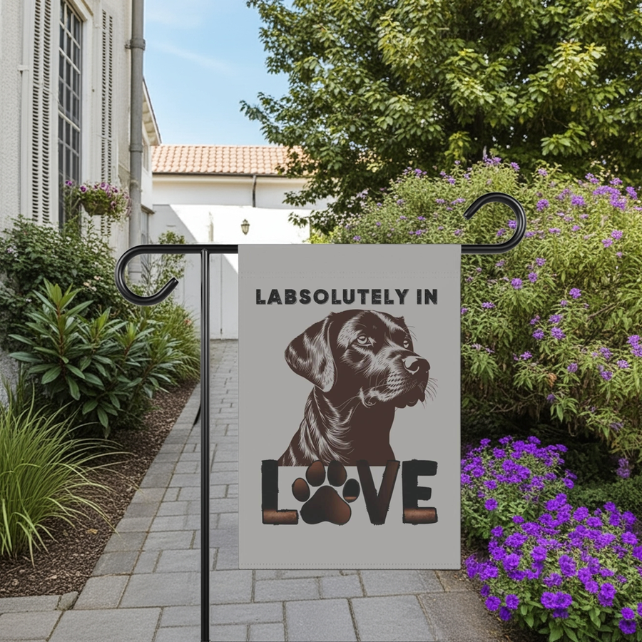 "LabsolUTELY in LOVE" Garden Banner - Labrador Retriever Dog Banner