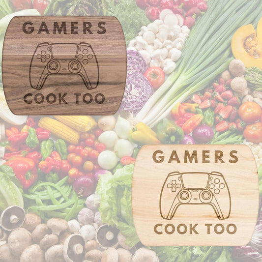 "Gamers Cook Too" Cutting Board | Iron Phoenix GHG - Iron Phoenix GHG