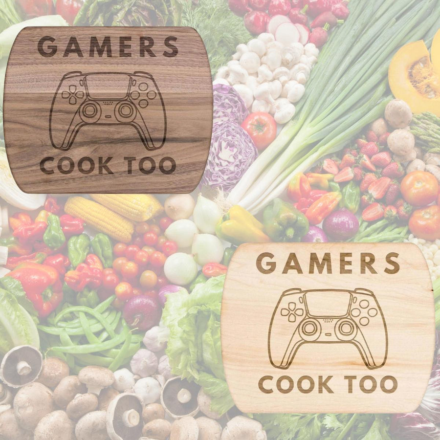 "Gamers Cook Too" Cutting Board | Iron Phoenix GHG - Iron Phoenix GHG