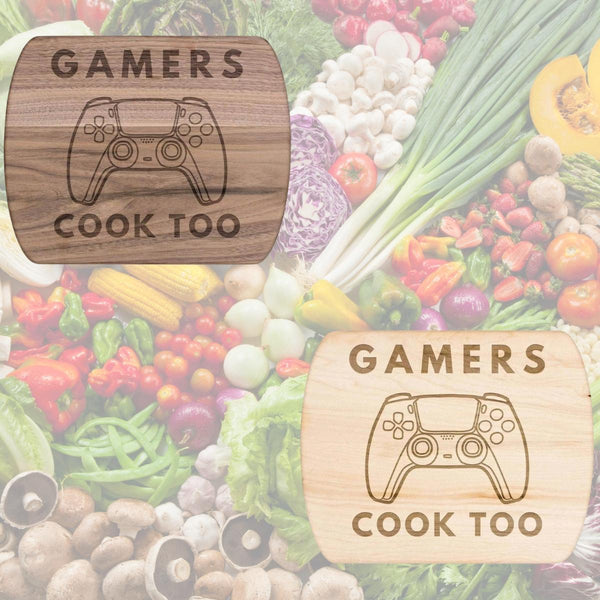"Gamers Cook Too" Cutting Board | Iron Phoenix GHG - Iron Phoenix GHG
