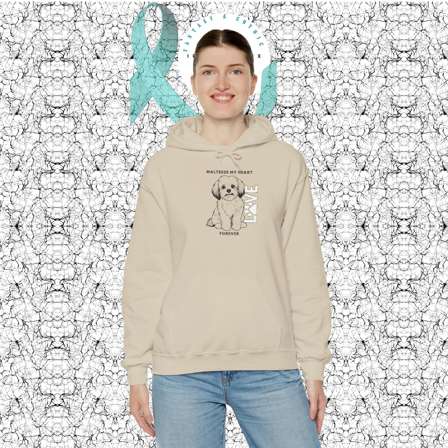 Maltese Heart Hoodie, Cozy Pet Lovers Sweatshirt, Dog Mom Gift, Animal Hoodie, Cute Maltese Sweatshirt, Forever Loved Apparel