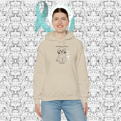 Maltese Heart Hoodie, Cozy Pet Lovers Sweatshirt, Dog Mom Gift, Animal Hoodie, Cute Maltese Sweatshirt, Forever Loved Apparel