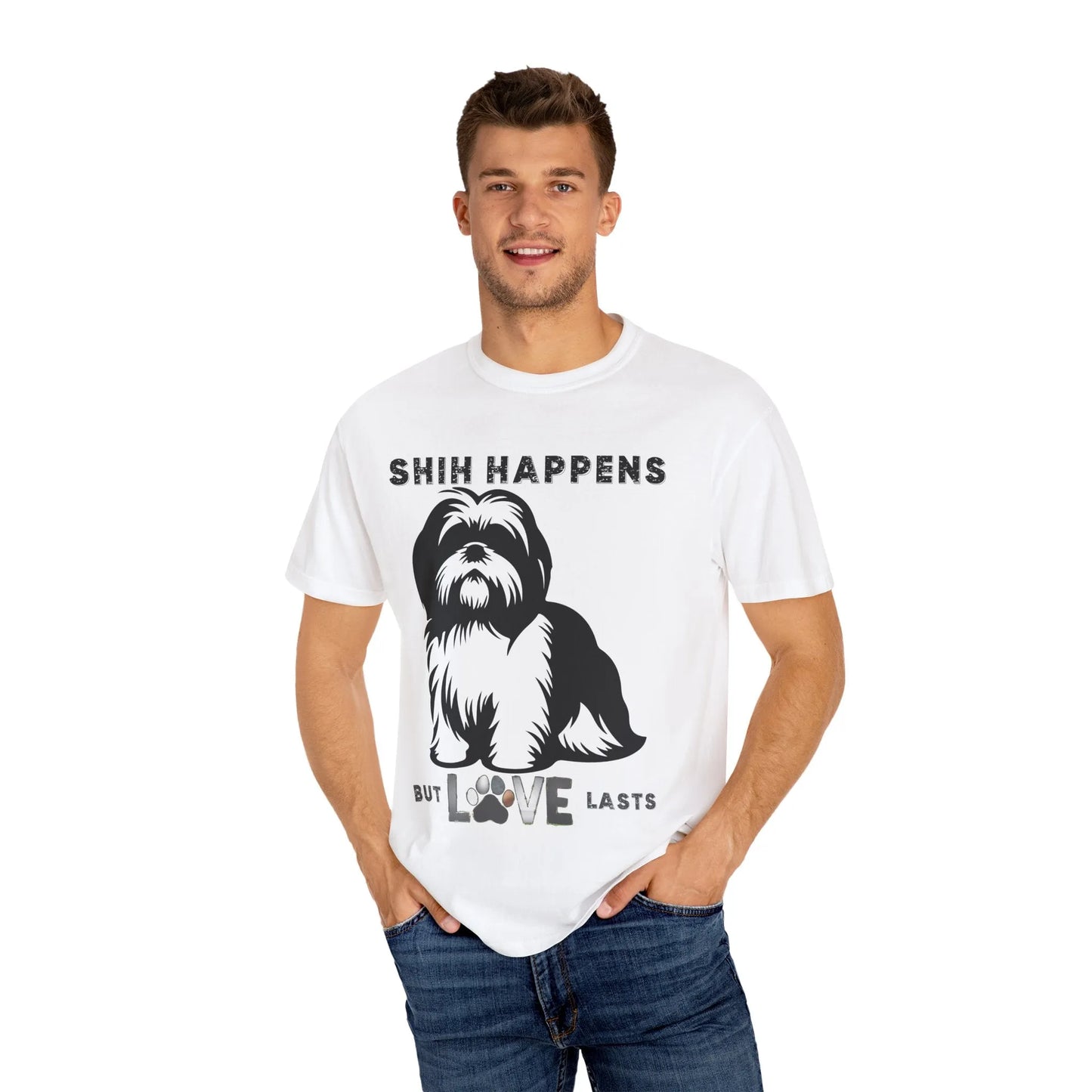 Shin Happens Dog Lover T-Shirt, Pet Owner Gift, Funny Dog Shirt, Unisex Tee, Animal Lover Apparel, Birthday Gift for Dog Moms