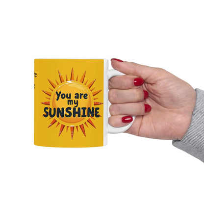 Personalized Sunshine Ceramic Mug - Brighten Every Morning, Gift for Coffee Lovers, Perfect for Birthdays, Home Office Decor, Custom Names