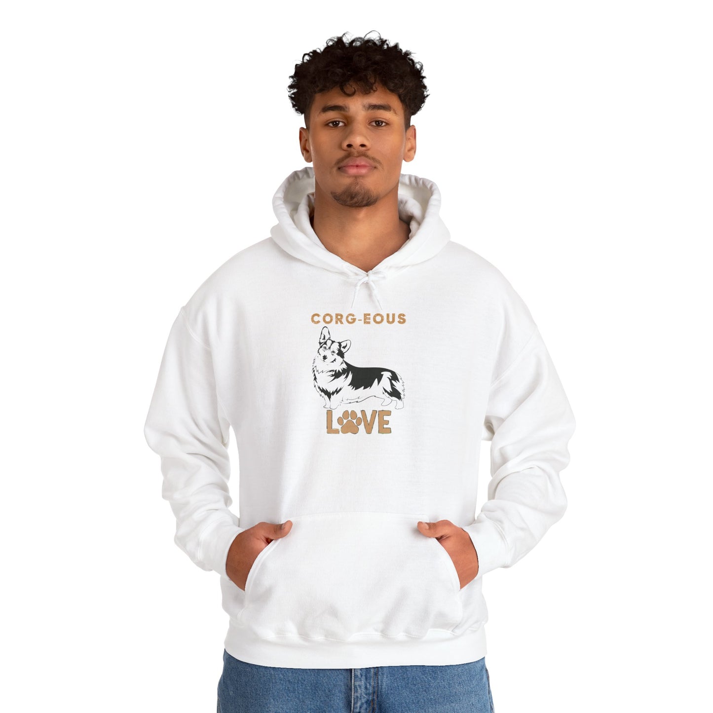 Corgi Love Hoodie, Cozy Sweatshirt, Dog Lover Gift, Pet Appreciation, Cute Animal Apparel, Perfect for Birthdays & Celebrations