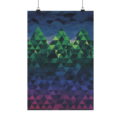 Abstract Mountain Matte Vertical Poster 2025 - Iron Phoenix GHG