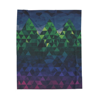 Minecraft inspired Mountain Vibes Velveteen Plush Blanket - Iron Phoenix GHG