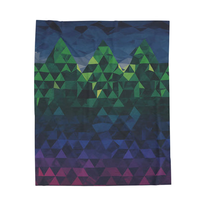 Mountain Vibes Velveteen Plush Blanket, Cozy Throw for Home Decor, Gift for Nature Lovers, Perfect for Camping and Picnics