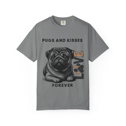 Cute Pug Love T-Shirt, Dog Lover Gift, Pet Themed Apparel, Unisex Graphic Tee, Pugs and Kisses Forever Shirt, Casual Wear