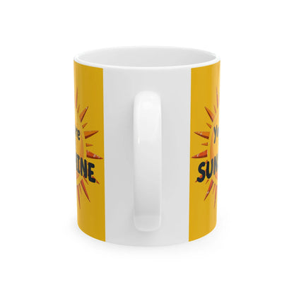 Personalized Sunshine Ceramic Mug - Brighten Every Morning, Gift for Coffee Lovers, Perfect for Birthdays, Home Office Decor, Custom Names
