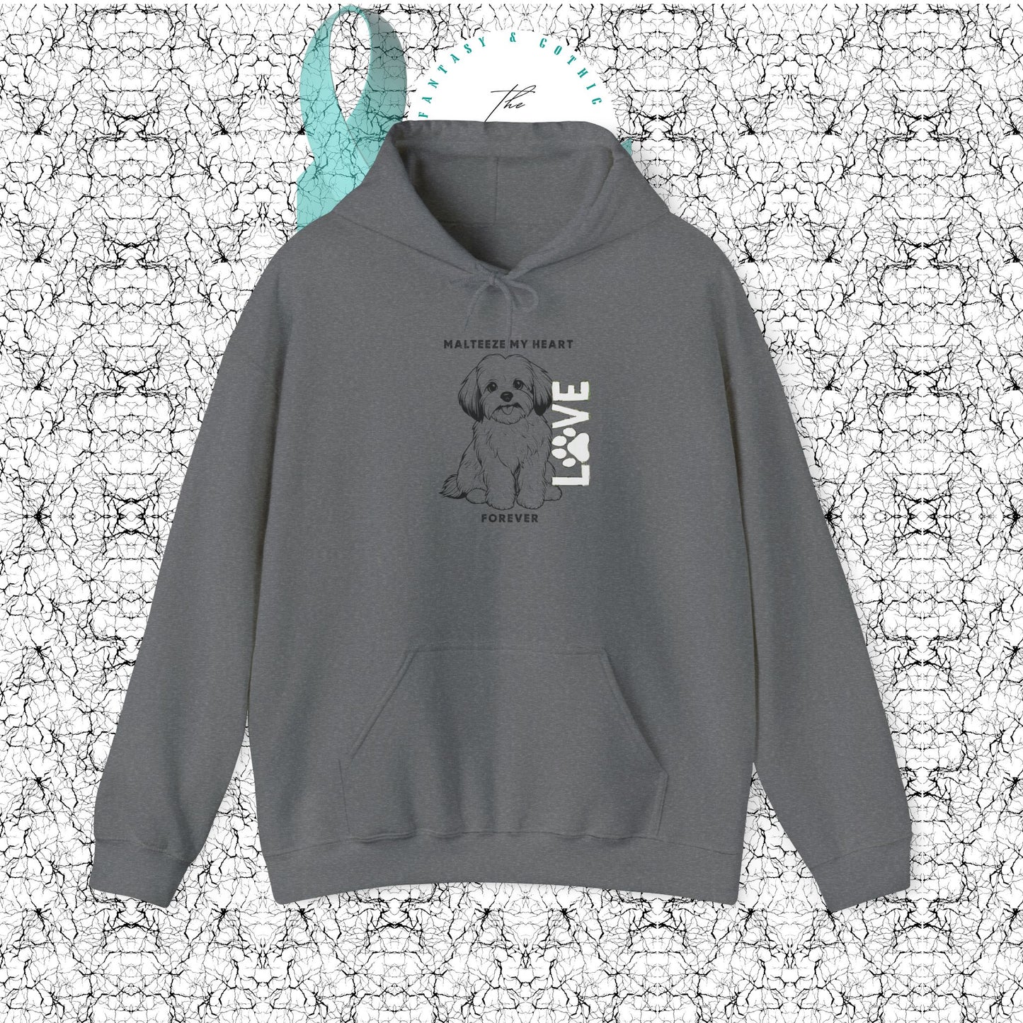 Maltese Heart Hoodie, Cozy Pet Lovers Sweatshirt, Dog Mom Gift, Animal Hoodie, Cute Maltese Sweatshirt, Forever Loved Apparel
