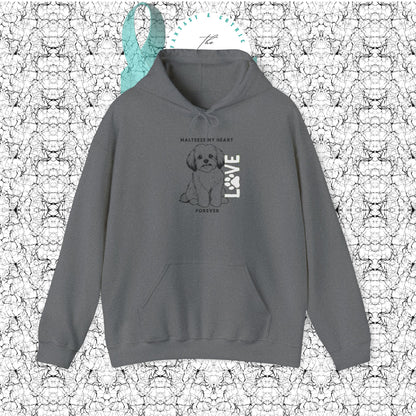 Maltese Heart Hoodie, Cozy Pet Lovers Sweatshirt, Dog Mom Gift, Animal Hoodie, Cute Maltese Sweatshirt, Forever Loved Apparel
