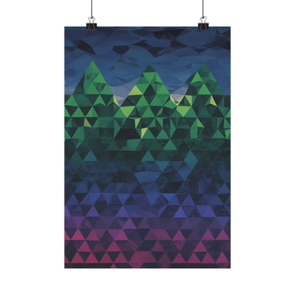 Abstract Mountain Matte Vertical Poster 2025 - Iron Phoenix GHG