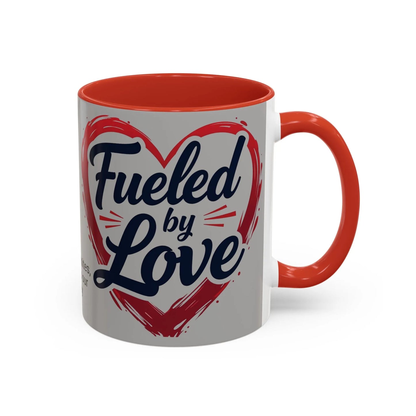 Fueled by Love Coffee Mug - Perfect for Gifts, Romantic Mug, Wedding Gift, Anniversary, Coffee Lovers, Heart Design
