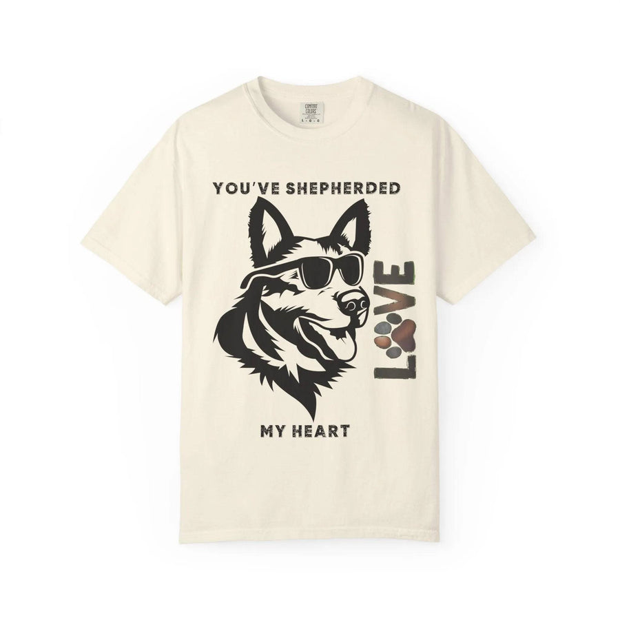 German Shepherd T-shirt - 'Shepherded My Heart' Comfort Tee - Iron Phoenix GHG