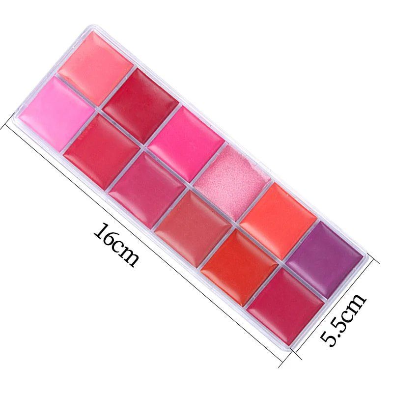 12-Color Lip Paint Palette - Bold and Beautiful Shades for Every Occasion - Iron Phoenix GHG