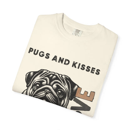 Cute Pug Love T-Shirt, Dog Lover Gift, Pet Themed Apparel, Unisex Graphic Tee, Pugs and Kisses Forever Shirt, Casual Wear
