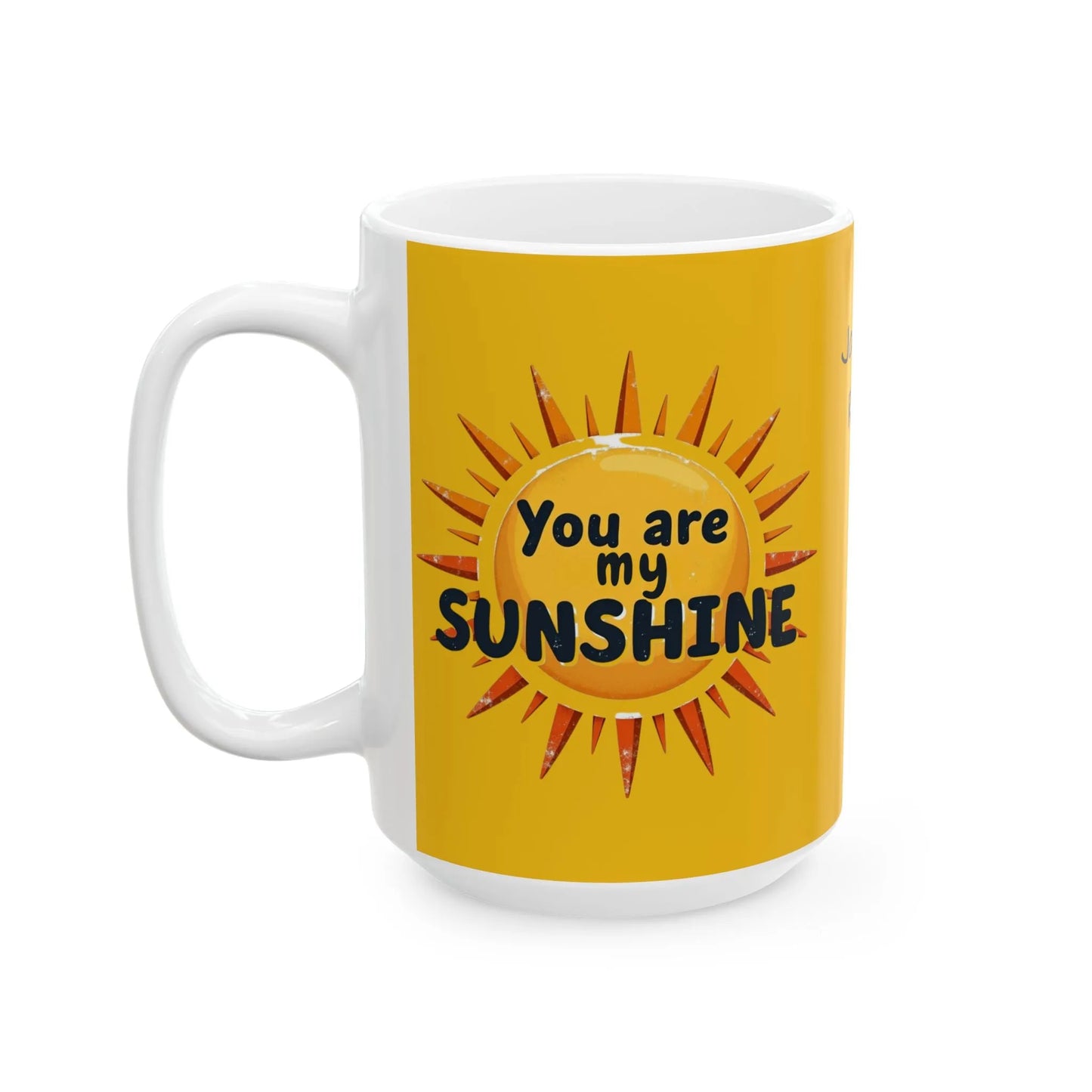 Personalized Sunshine Ceramic Mug - Brighten Every Morning, Gift for Coffee Lovers, Perfect for Birthdays, Home Office Decor, Custom Names