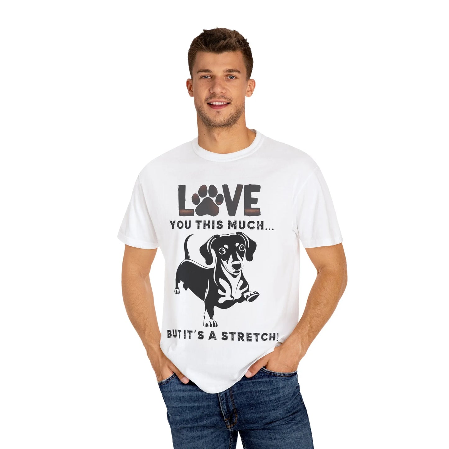 Love This Much Dog T-Shirt, Funny Pet Tee, Unisex Gift for Dog Lovers, Casual Wear, Quirky Animal Lover Apparel
