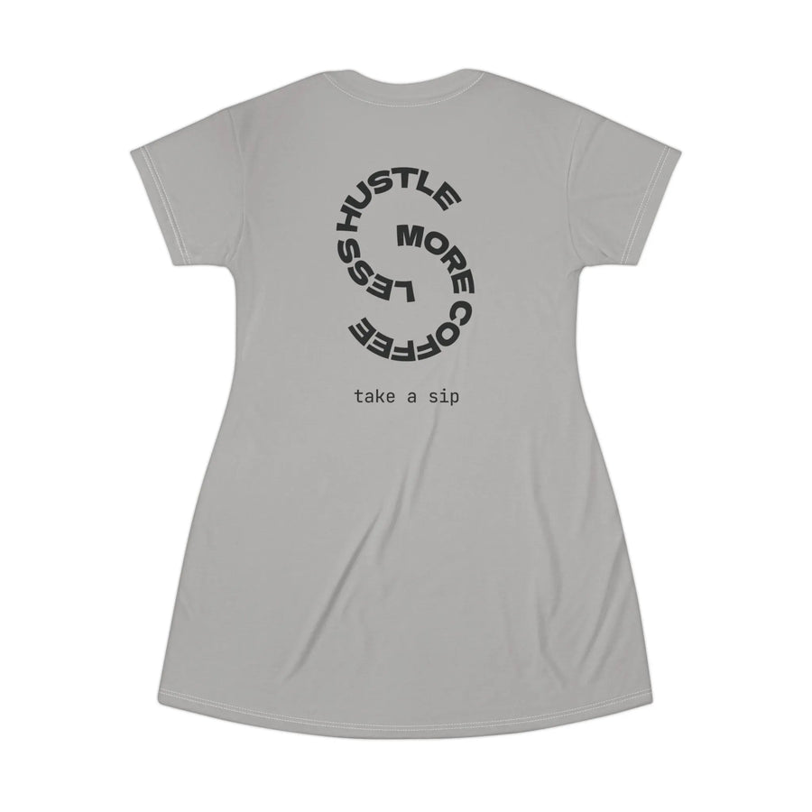 "Morning Ritual" Coffee T-Shirt Dress| Iron Phoenix GHG - Iron Phoenix GHG