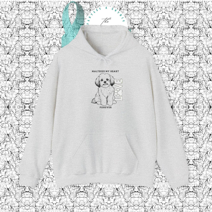 Maltese Heart Hoodie, Cozy Pet Lovers Sweatshirt, Dog Mom Gift, Animal Hoodie, Cute Maltese Sweatshirt, Forever Loved Apparel - Iron Phoenix GHG