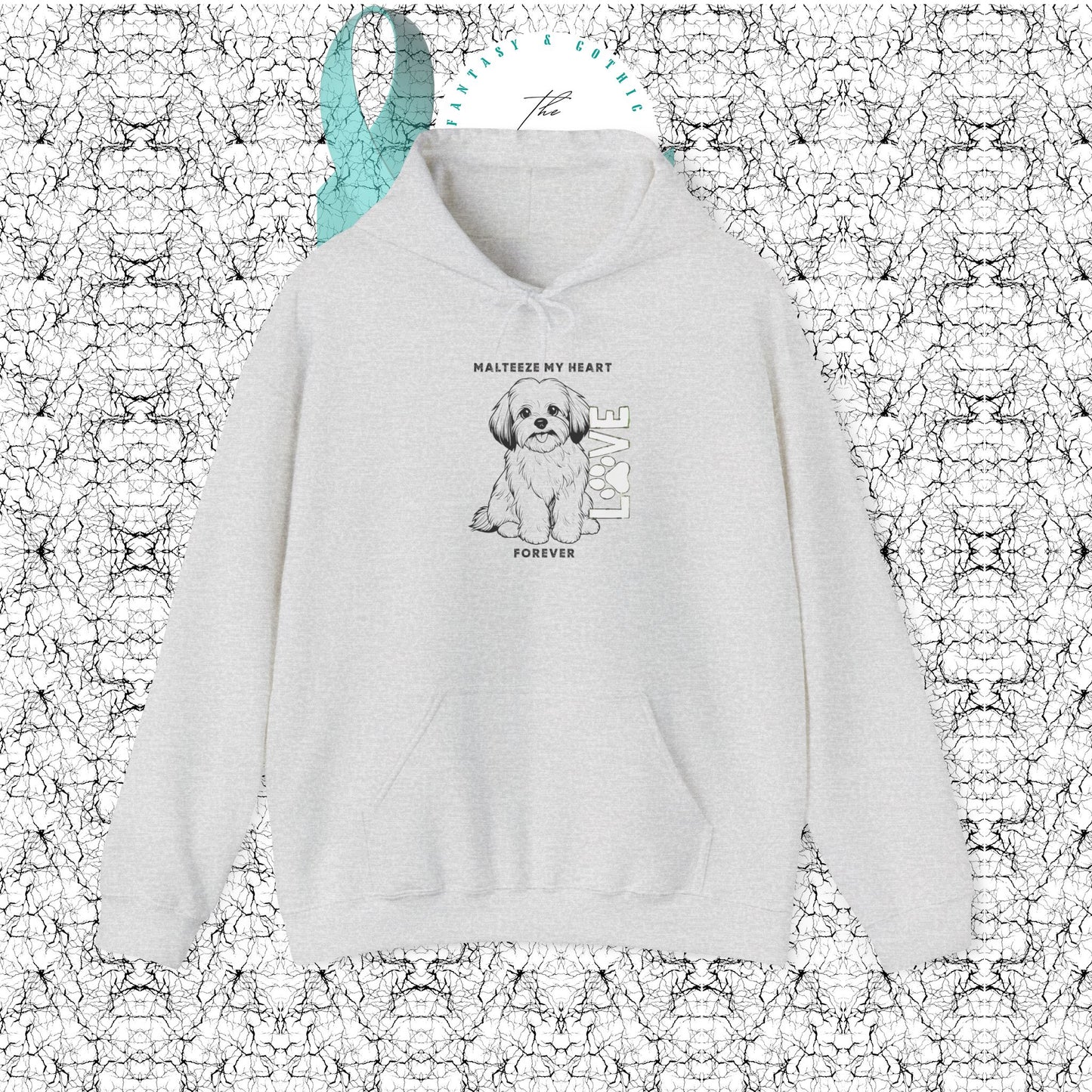 Maltese Heart Hoodie, Cozy Pet Lovers Sweatshirt, Dog Mom Gift, Animal Hoodie, Cute Maltese Sweatshirt, Forever Loved Apparel