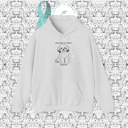 Maltese Heart Hoodie, Cozy Pet Lovers Sweatshirt, Dog Mom Gift, Animal Hoodie, Cute Maltese Sweatshirt, Forever Loved Apparel