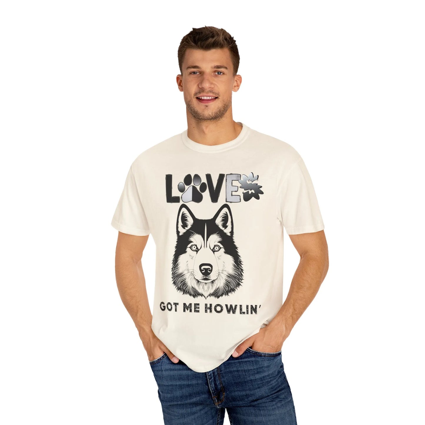 Love Got Me Howlin' Unisex T-Shirt, Cute Dog Lover Tee, Pet Owner Gift, Animal Rescue Shirt, Casual Everyday Wear, Gift for Dog Lovers