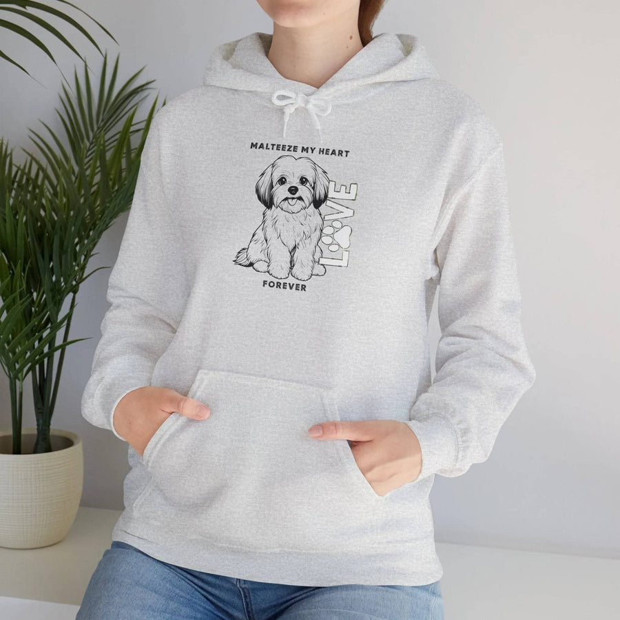 Maltese Heart Hoodie, Cozy Pet Lovers Sweatshirt, Dog Mom Gift, Animal Hoodie, Cute Maltese Sweatshirt, Forever Loved Apparel - Iron Phoenix GHG