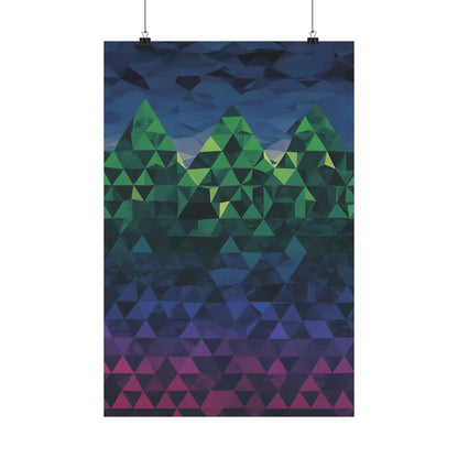Abstract Mountain Matte Vertical Poster 2025 - Iron Phoenix GHG
