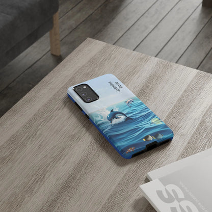 Personalized Phone Case with Dolphin Design, Ocean Vibes, Customizable Gift, Beach Lover Accessory, Ideal for Birthdays, Summer