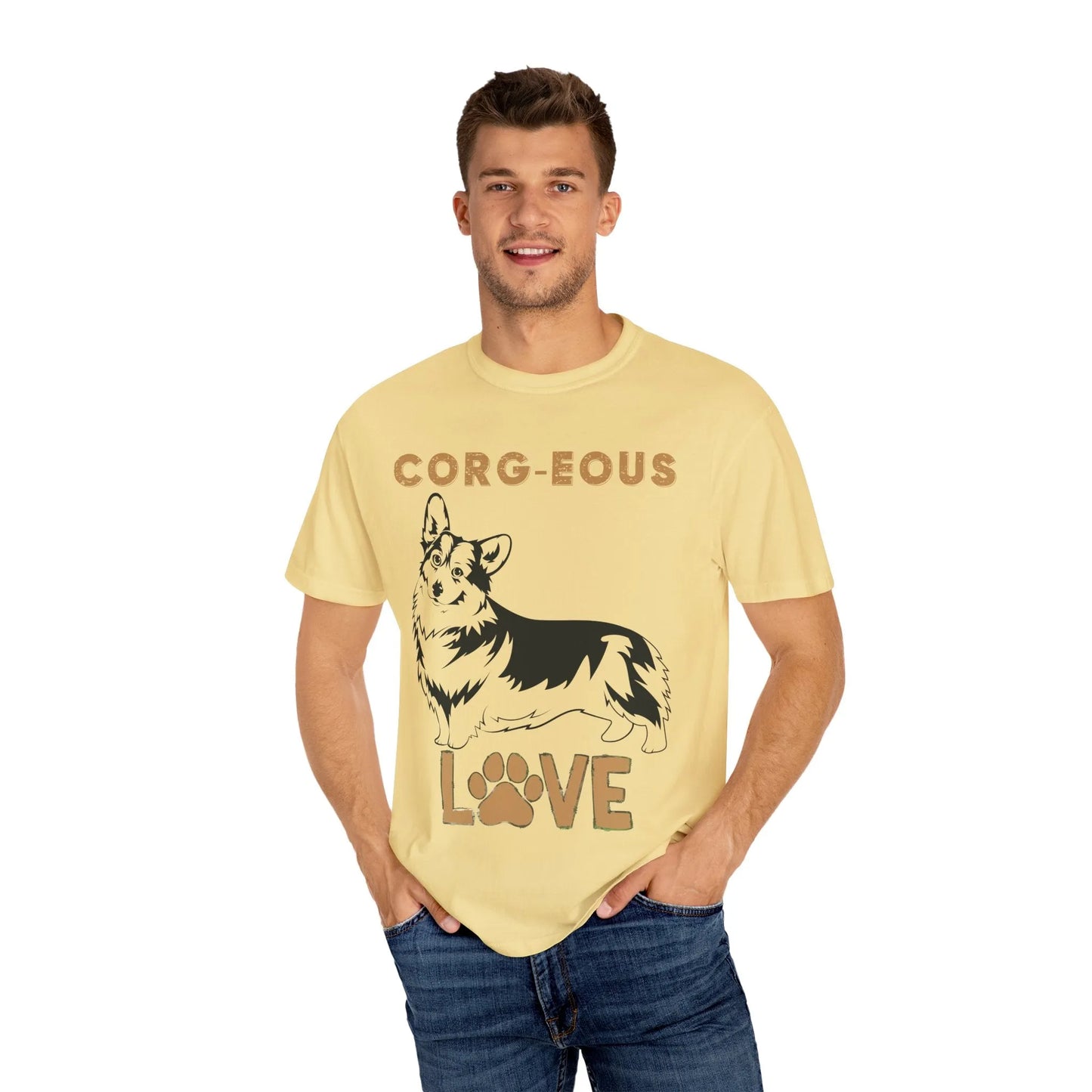Corg-Eous Love T-Shirt, Cute Dog Lover Gift, Pet Owner Apparel, Animal Lover Tee, Perfect for Birthdays, Everyday Wear