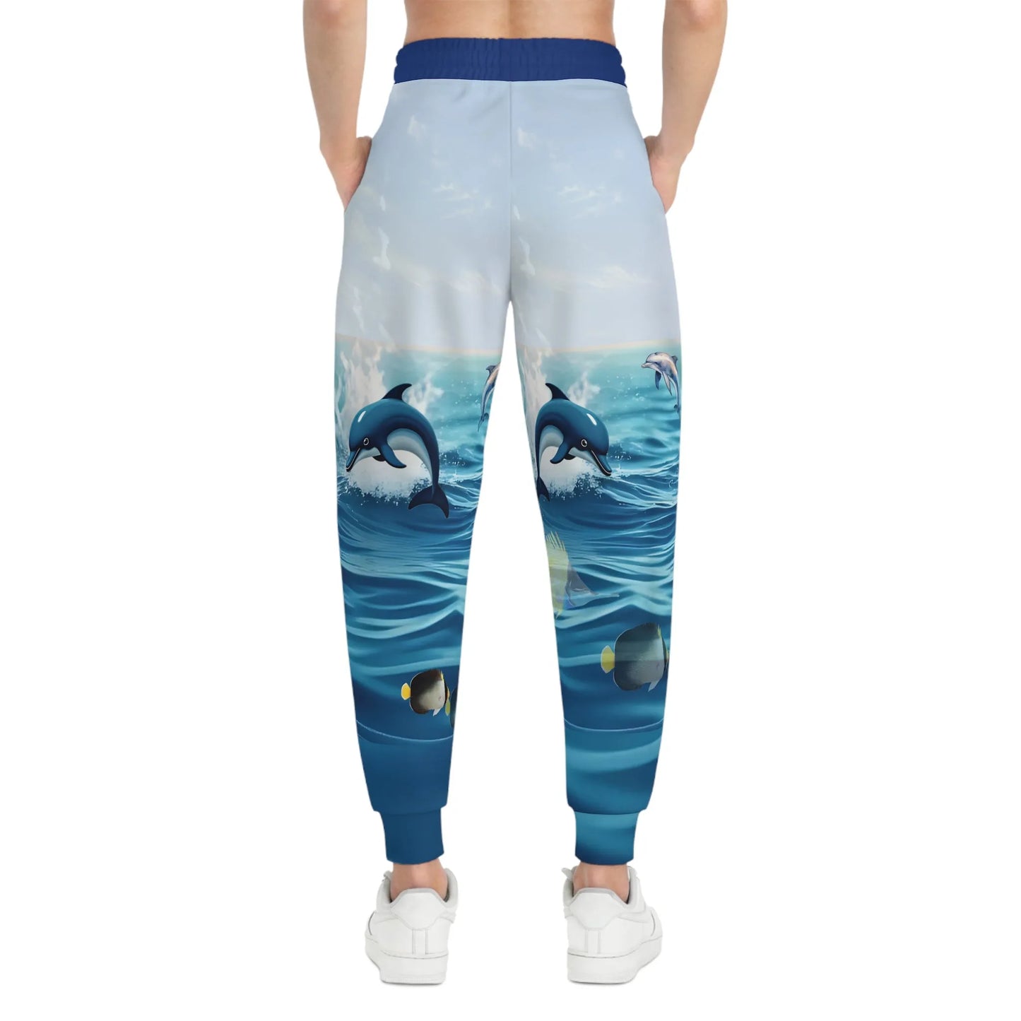 Ocean Waves Dolphin Athletic Joggers - Beachwear, Active Lifestyle, Athleisure, Gift for Her, Summer Vibes