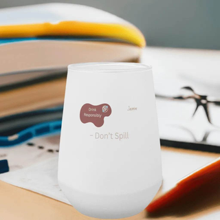 13oz Personalized Frosted Wine Glass, Eco-Friendly Fun - Iron Phoenix GHG