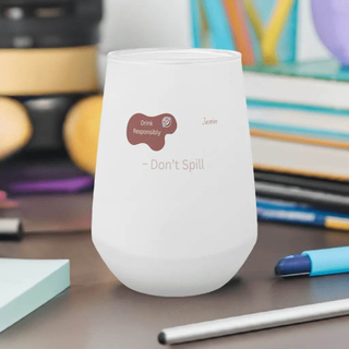 13oz Personalized Frosted Wine Glass, Eco-Friendly Fun - Iron Phoenix GHG