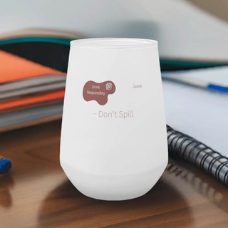13oz Personalized Frosted Wine Glass, Eco-Friendly Fun - Iron Phoenix GHG