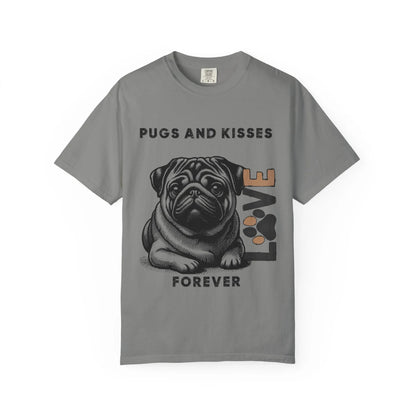 Cute Pug Love T-Shirt, Dog Lover Gift, Pet Themed Apparel, Unisex Graphic Tee, Pugs and Kisses Forever Shirt, Casual Wear