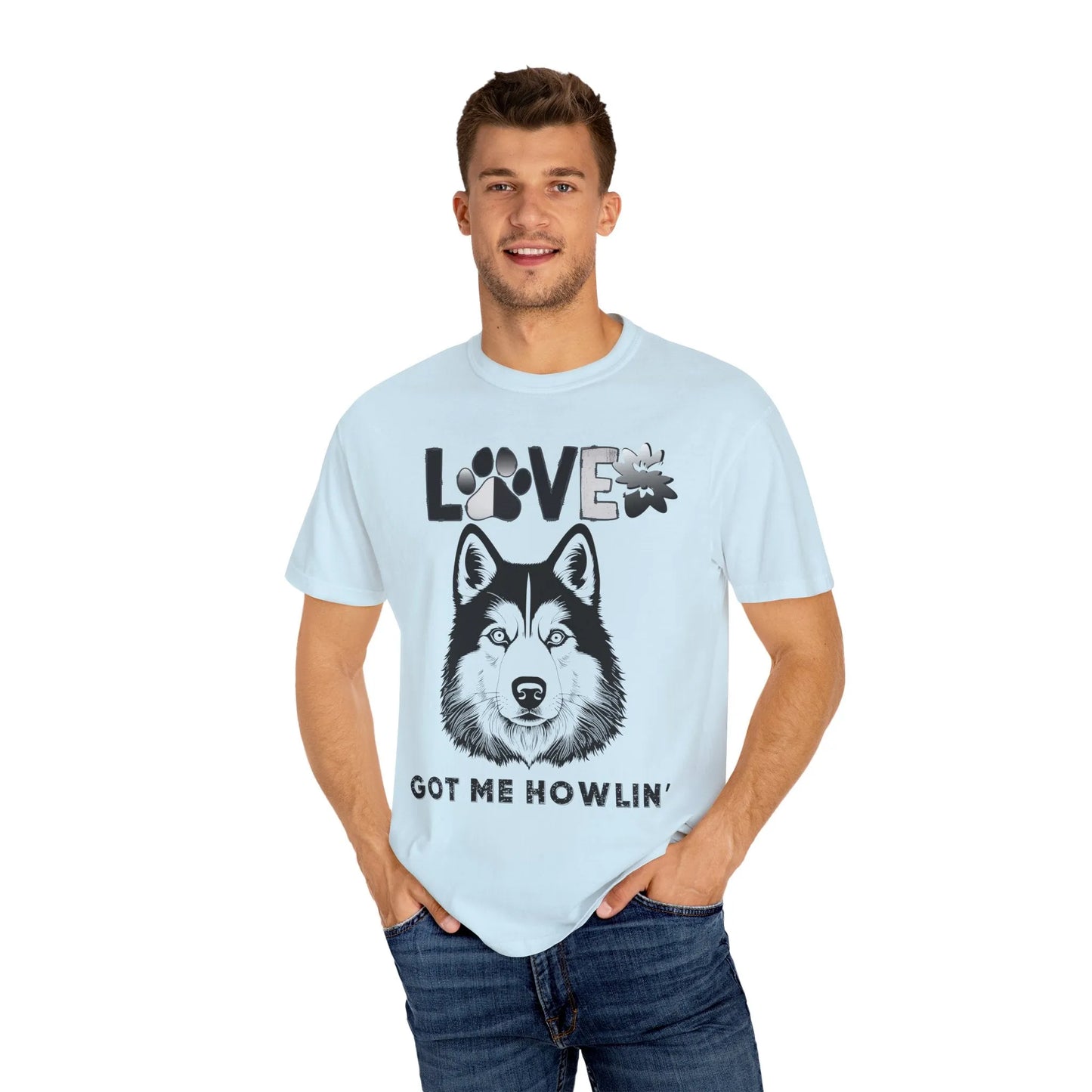 Love Got Me Howlin' Unisex T-Shirt, Cute Dog Lover Tee, Pet Owner Gift, Animal Rescue Shirt, Casual Everyday Wear, Gift for Dog Lovers