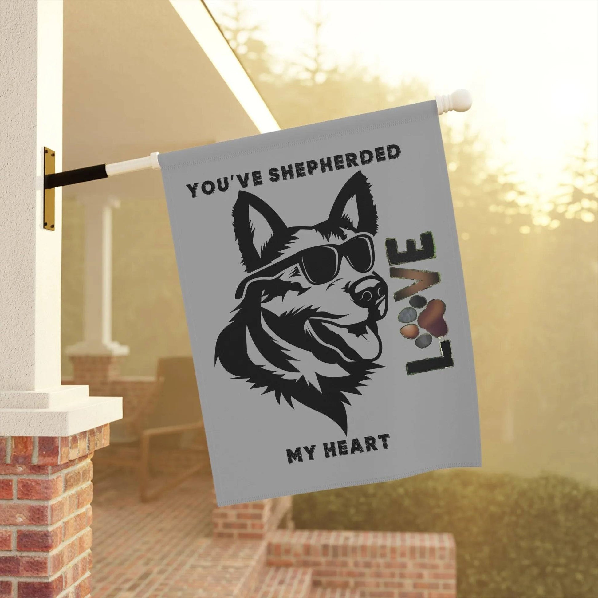 Cute Dog Love Garden Banner, Pet Lover Decor, Outdoor Flag, Heartwarming Home Decoration, Gift for Dog Owners - Iron Phoenix GHG