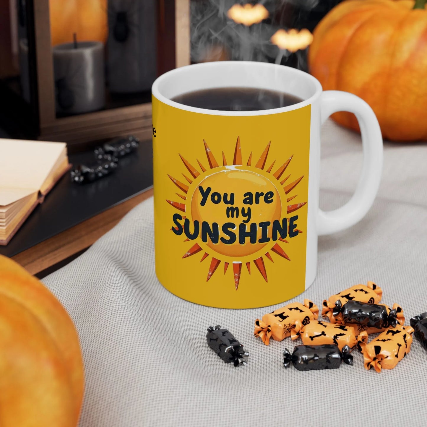 Personalized Sunshine Ceramic Mug - Brighten Every Morning, Gift for Coffee Lovers, Perfect for Birthdays, Home Office Decor, Custom Names