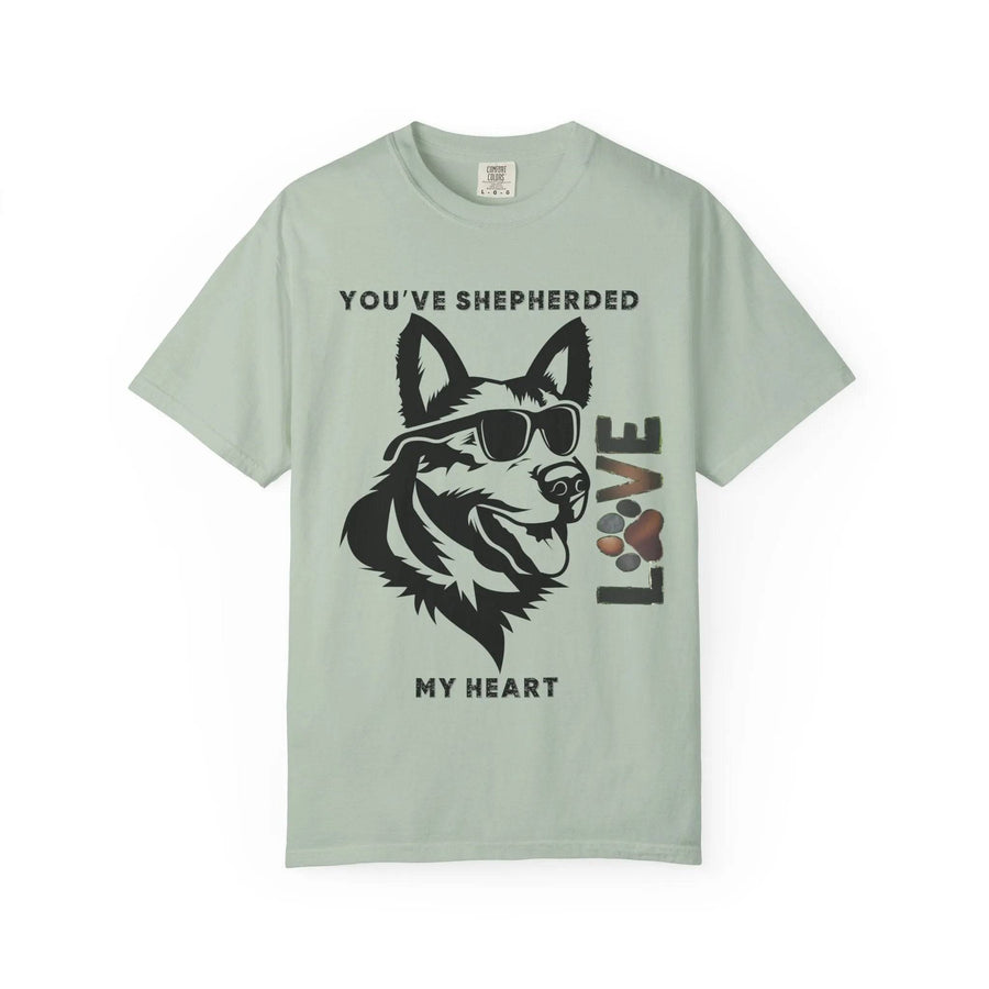 German Shepherd T-shirt - 'Shepherded My Heart' Comfort Tee - Iron Phoenix GHG