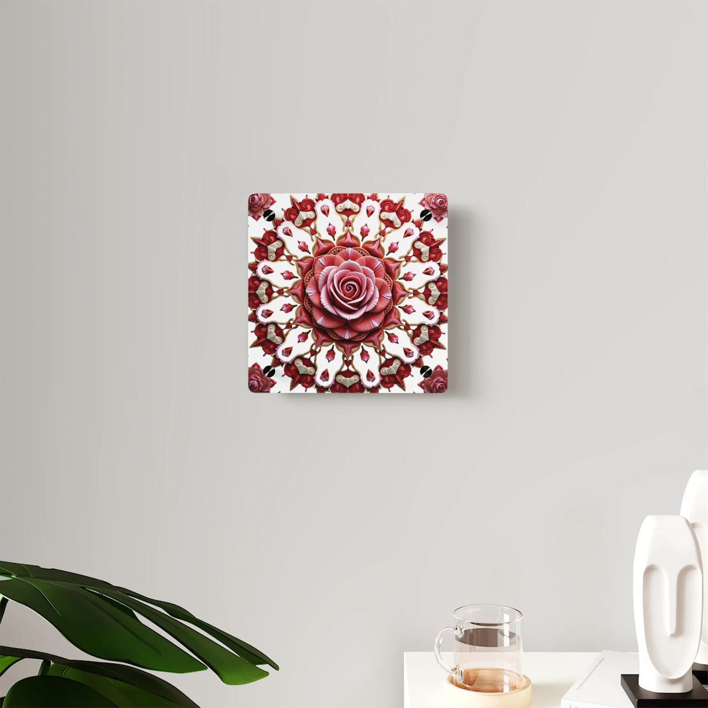 Elegant Rose Acrylic Wall Art Panels, Beautiful Home Décor, Wall Decoration, Art for Living Room, Unique Gift Ideas, Floral Design