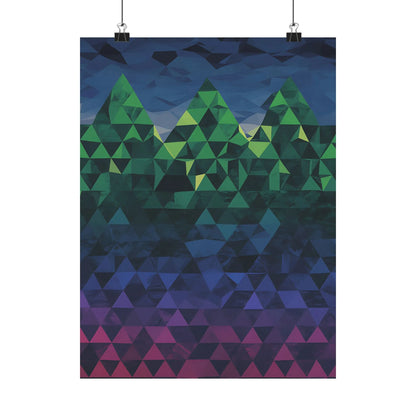 Abstract Mountain Matte Vertical Poster 2025 - Iron Phoenix GHG