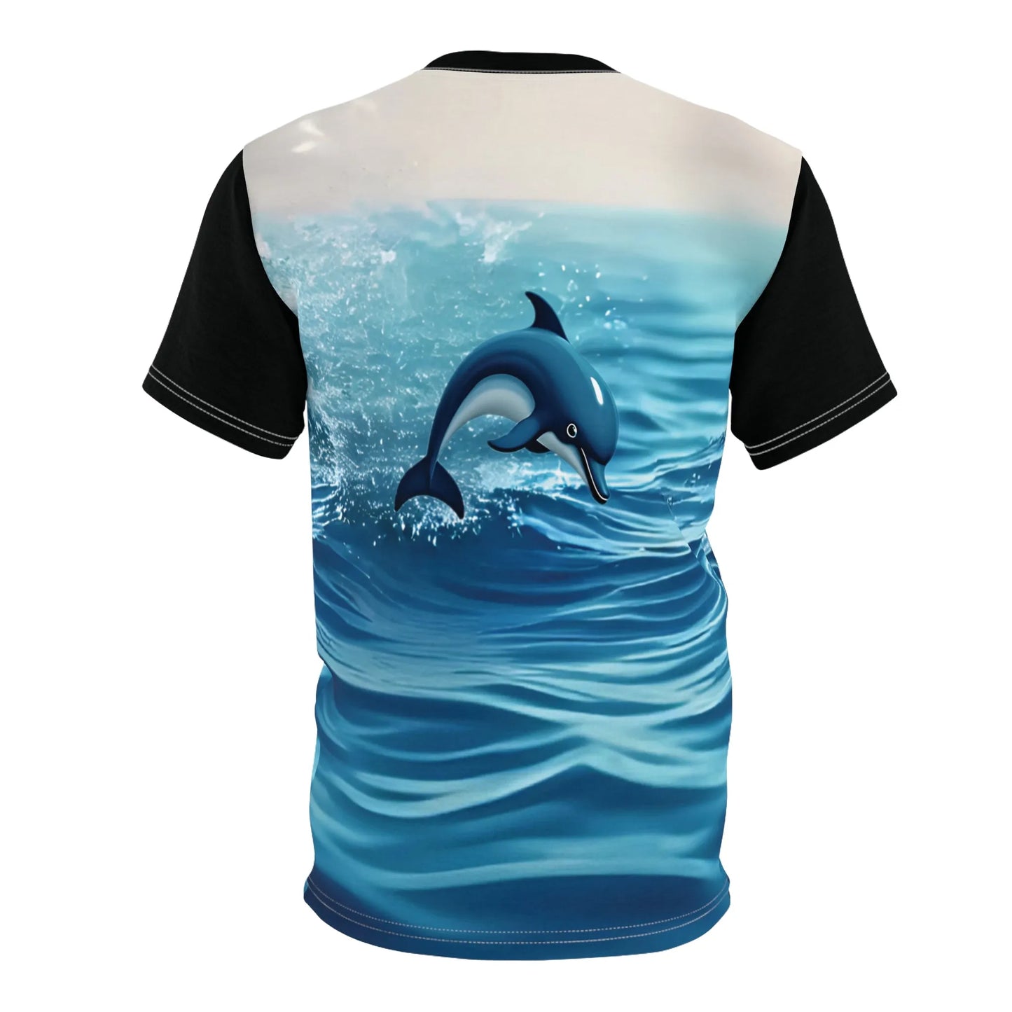 Ocean Splash Dolphin Tee - Unisex Cut & Sew Shirt for Beach Lovers, Summer Vibes, Ocean Life, Gift for Marine Enthusiasts, Swimwear - Iron Phoenix GHG