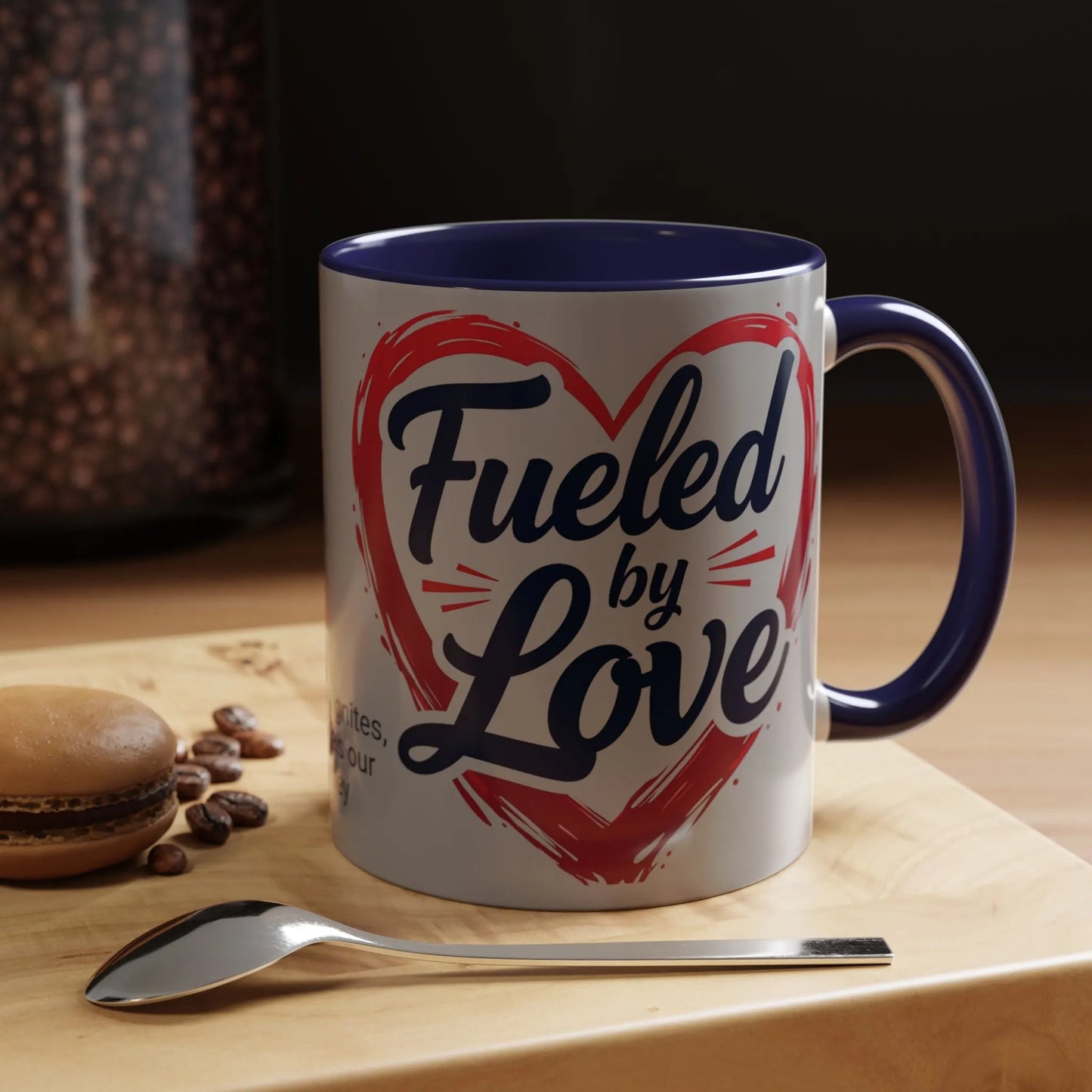 Fueled by Love Coffee Mug - Perfect for Gifts, Romantic Mug, Wedding Gift, Anniversary, Coffee Lovers, Heart Design